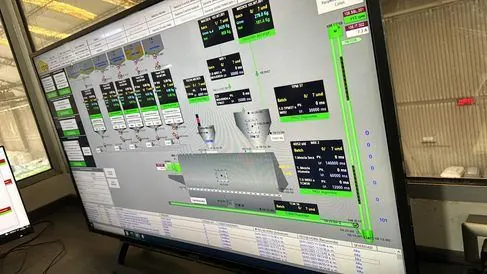 Pantalla SCADA de una planta de proceso